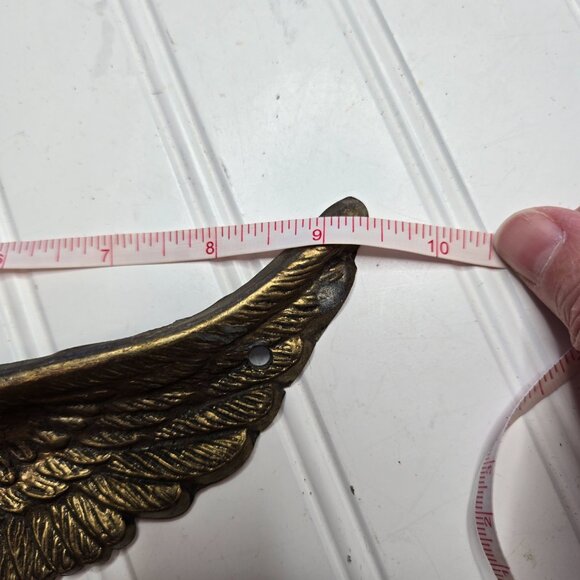 Vintage Wall Plaque American Bald Eagle In Flight Cast Brass 9 in x 5 in #7037 - Picture 5 of 7